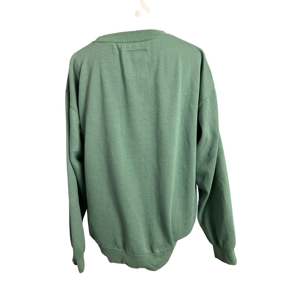New York Popular Sage Green NYC Crewneck Sweatshirt Applique Logo Large - Picture 2 of 3